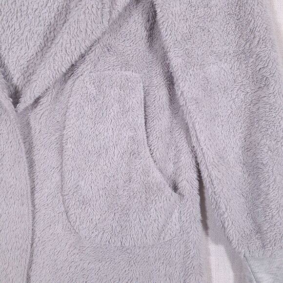 Fashion Classic Fleece Hooded Cardigan Size Small Open Front Pockets Soft Lounge - Picture 12 of 16